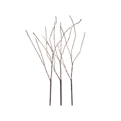 Micro led branche pvc fixe - h90.00cm-150l - marron/blanc chaud 