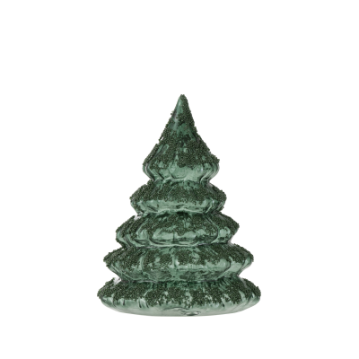 Sapin  deco givre verre vert S