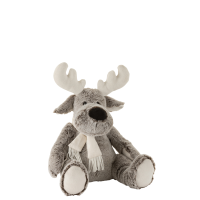 Elan en peluche gris/blanc M 