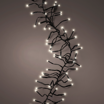 Guirlande lumineuse Led guirlande grappe 8 fonctions effet clignotant - 1000cm-1128l -noir/blanc chaud 