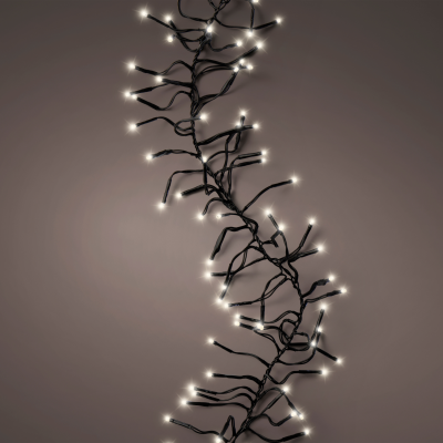 Guirlande lumineuse Led guirlande grappe 8 fonctions effet clignotant - 2700cm-3000l - noir/blanc chaud 