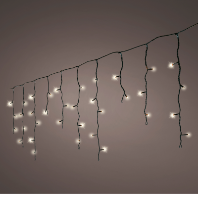 Guirlande lumineuse Led guirl lumin stalactite 8 fonctions effet clignotant - l2000.00cm-490l - noir/blanc chaud 