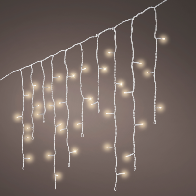 Guirlande lumineuse Led guirl lumin stalactite 8 fonctions effet clignotant - l1100.00cm-259l - blanc/blanc chaud 