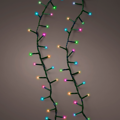 Guirlande lumineuse Led guirlande compact 8 fonctions effet clignotant extérieur - 1600cm-750l - vert/arc-en-ciel 