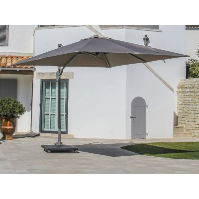 Parasol déporté 3x3m NH | Taupe + pied 70 kg sur roues