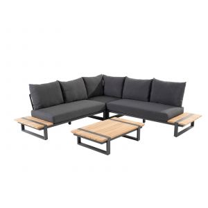Salon de jardin Country anthracite  (3 modules + 1 table)